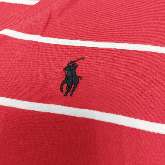 Polo Ralph Lauren Women's Red Stripped V-Neck Polo Shirt Size S - Picture 8 of 8